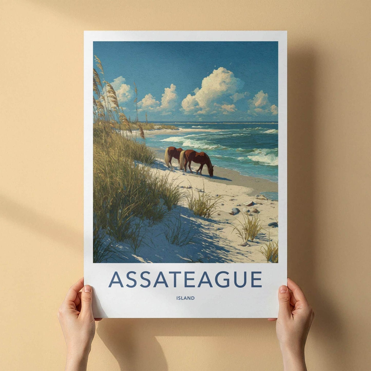 Assateague Island Poster - Maryland Art Print - Wild Horses Beach Wall Decor