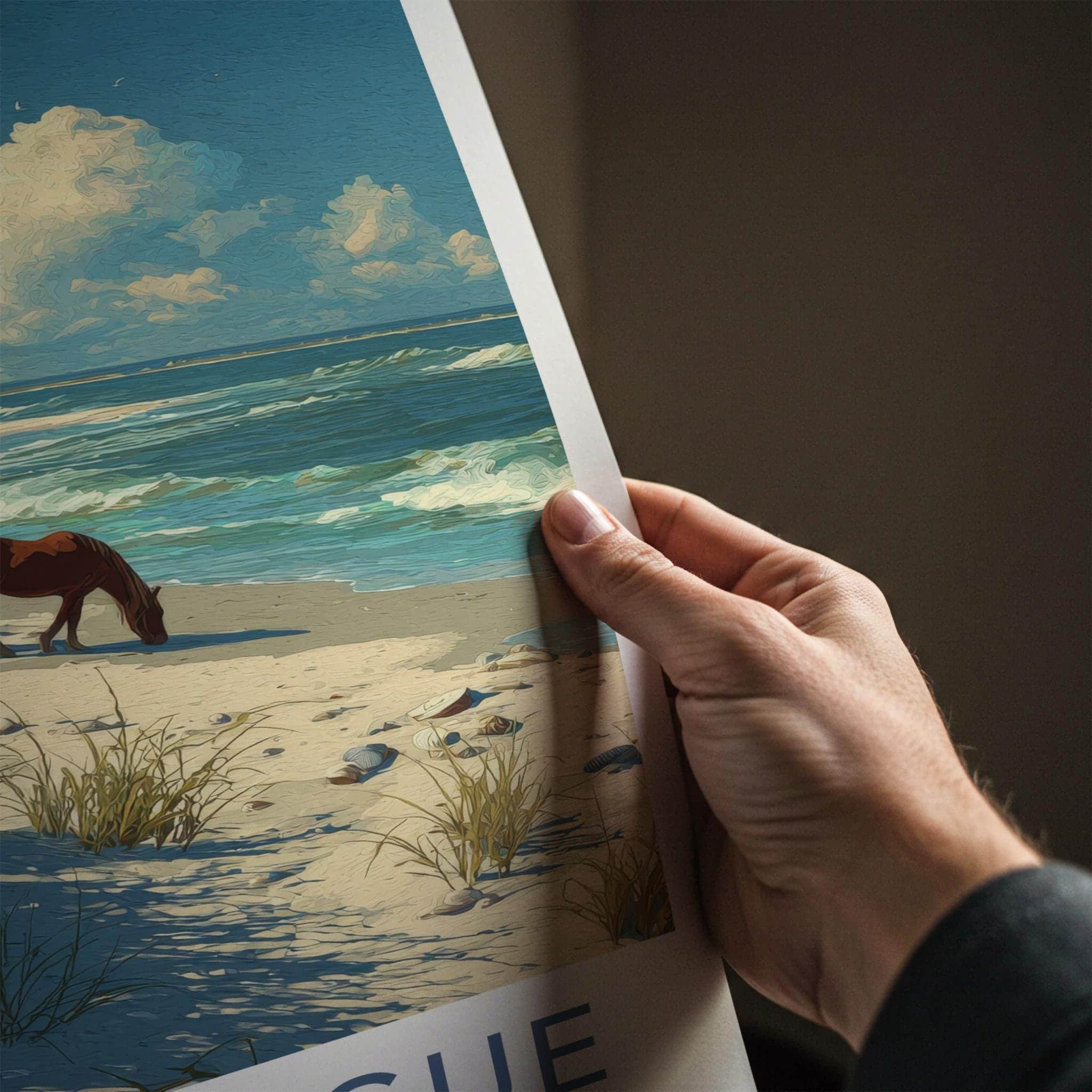 Assateague Island Poster - Maryland Art Print - Wild Horses Beach Wall Decor