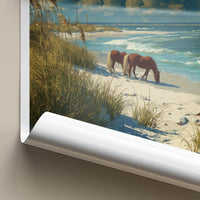 Assateague Island Poster - Maryland Art Print - Wild Horses Beach Wall Decor