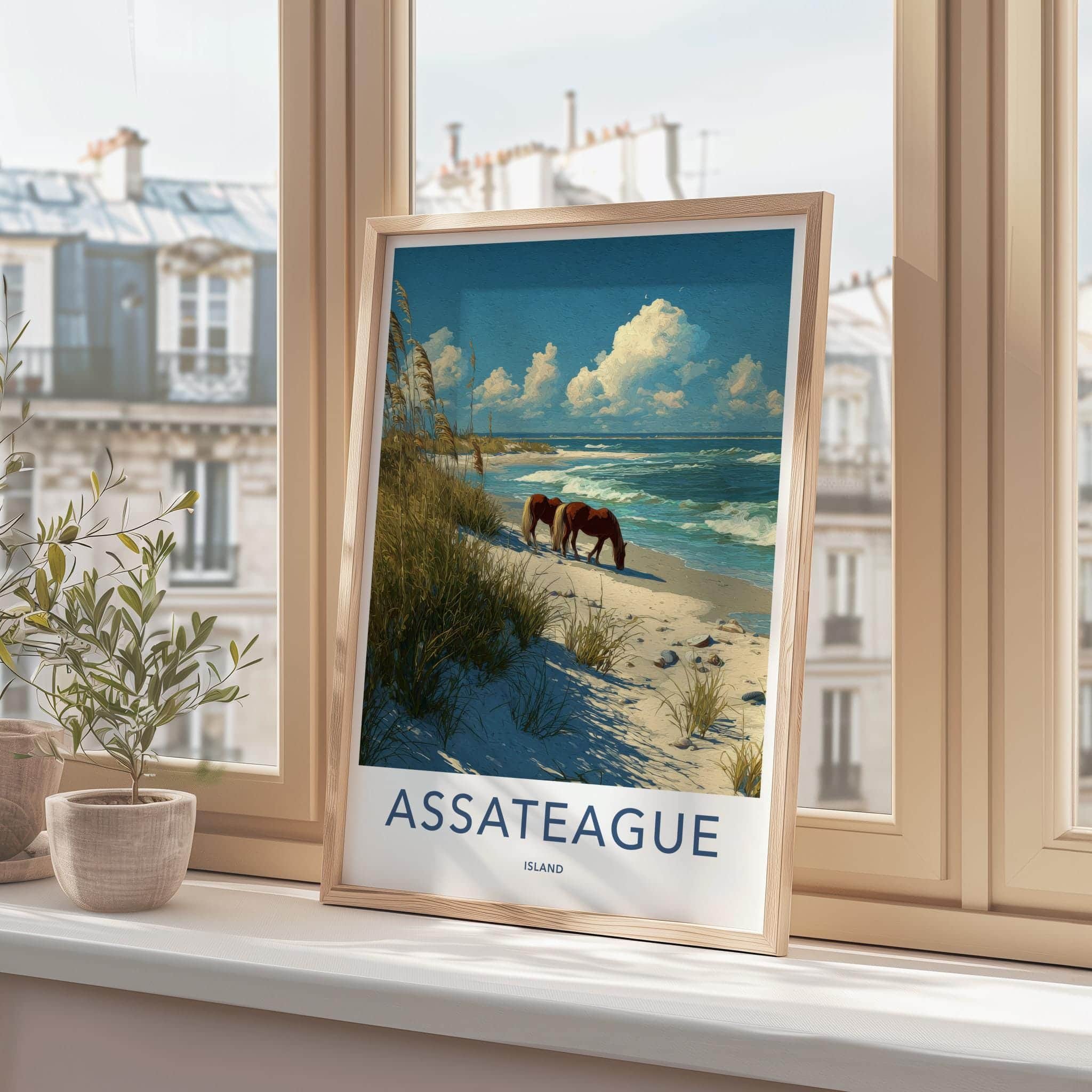 Assateague Island Poster - Maryland Art Print - Wild Horses Beach Wall Decor