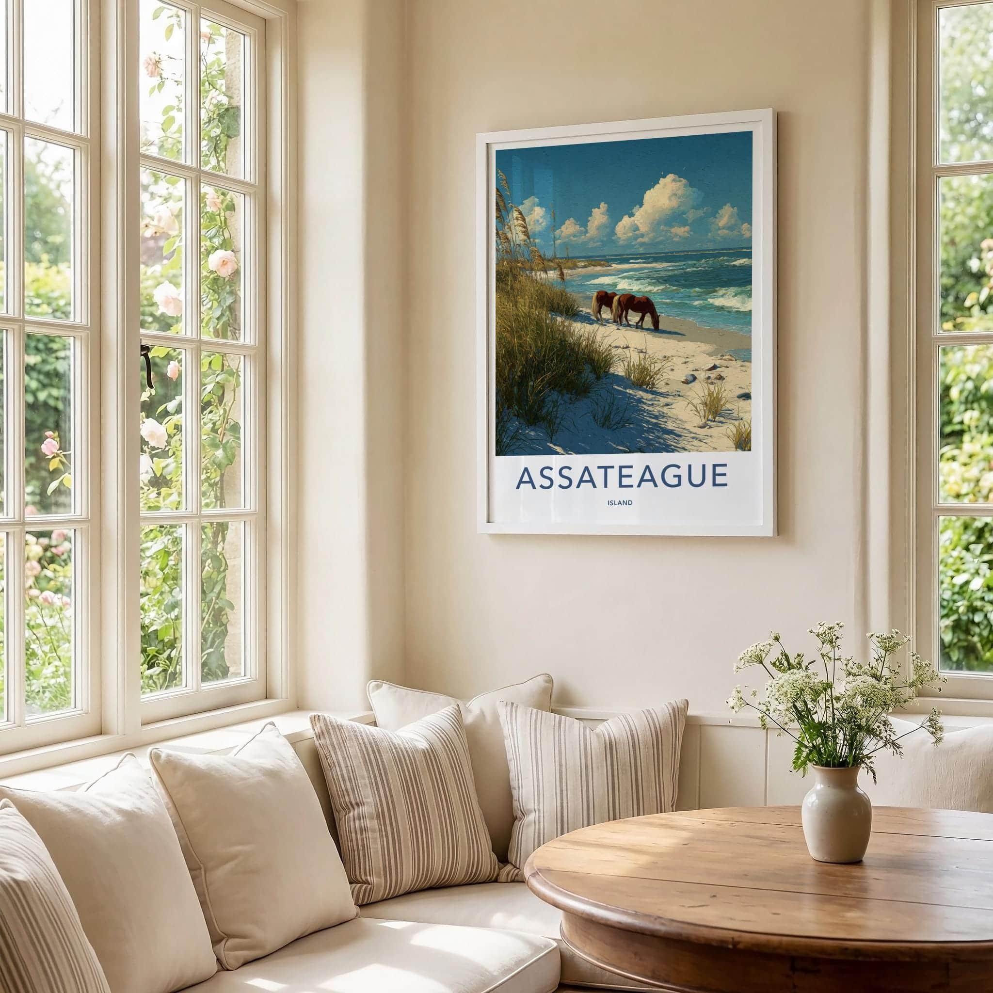 Assateague Island Poster - Maryland Art Print - Wild Horses Beach Wall Decor
