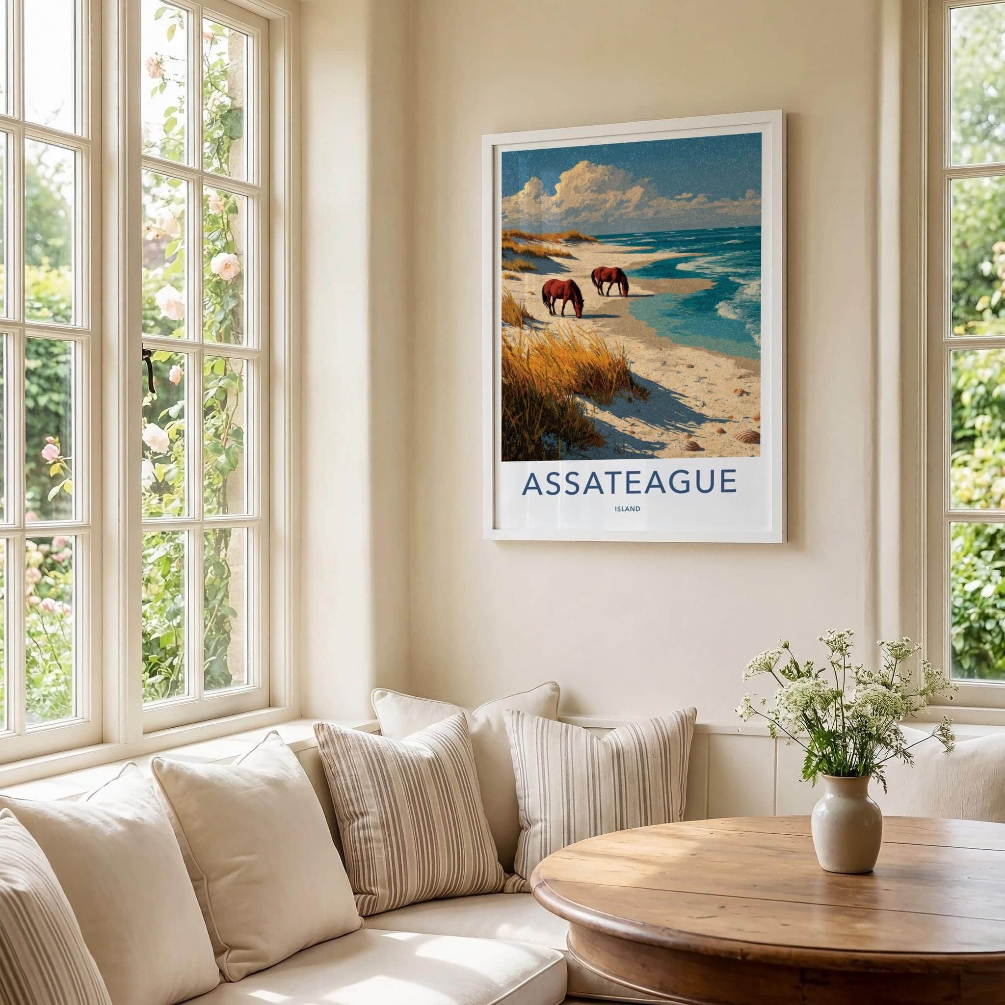 Assateague Island Poster - Maryland Travel Print - Wild horses beach Wall Decor