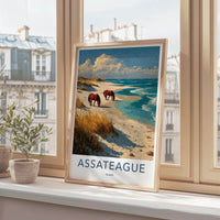 Assateague Island Poster - Maryland Travel Print - Wild horses beach Wall Decor