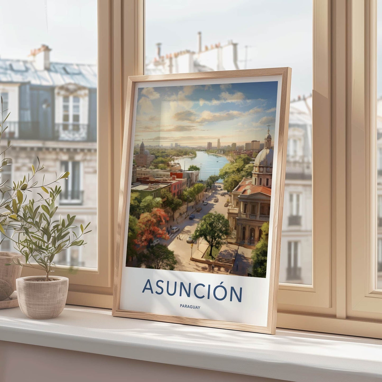 Asuncion Poster - Paraguay Travel Print - Urban River View Home Decor