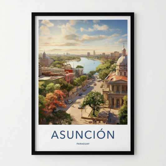 Asuncion Poster - Paraguay Travel Print - Urban River View Home Decor