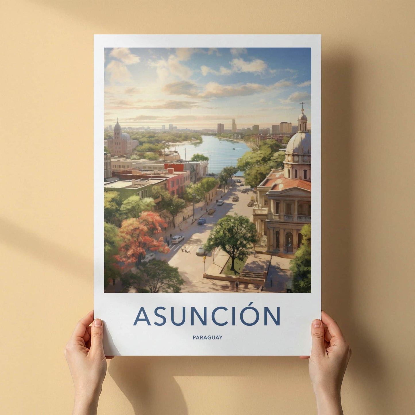 Asuncion Poster - Paraguay Travel Print - Urban River View Home Decor