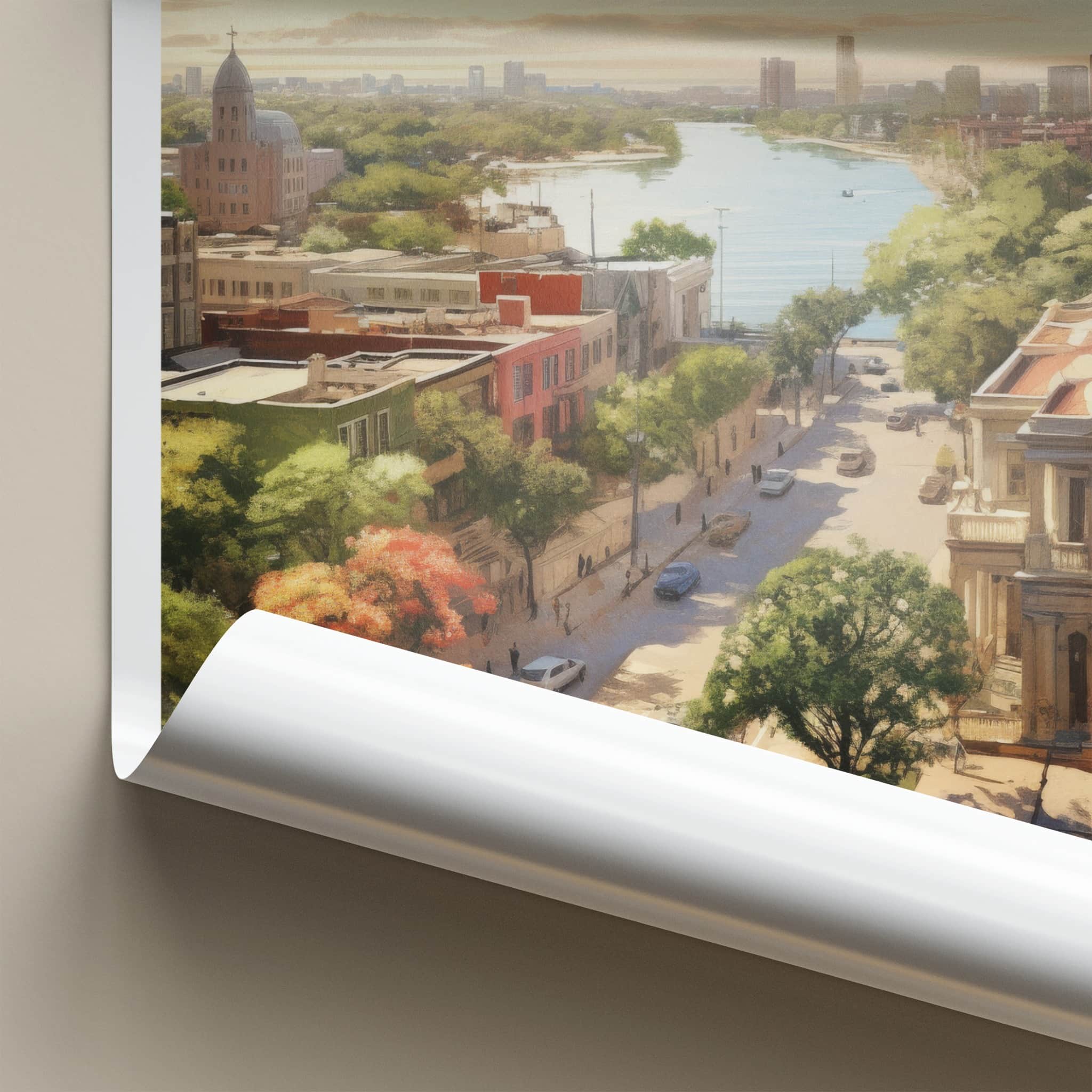 Asuncion Poster - Paraguay Travel Print - Urban River View Home Decor