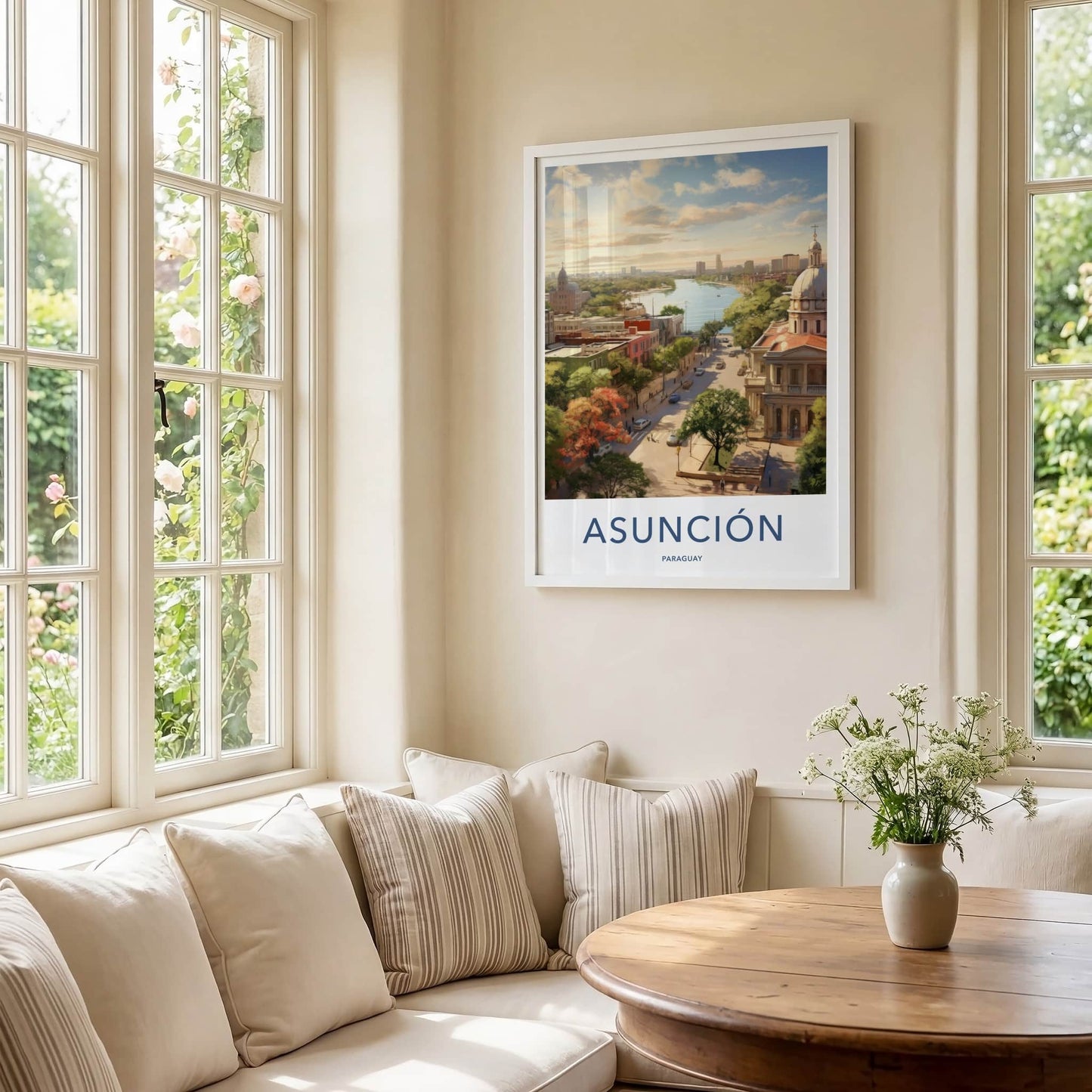 Asuncion Poster - Paraguay Travel Print - Urban River View Home Decor