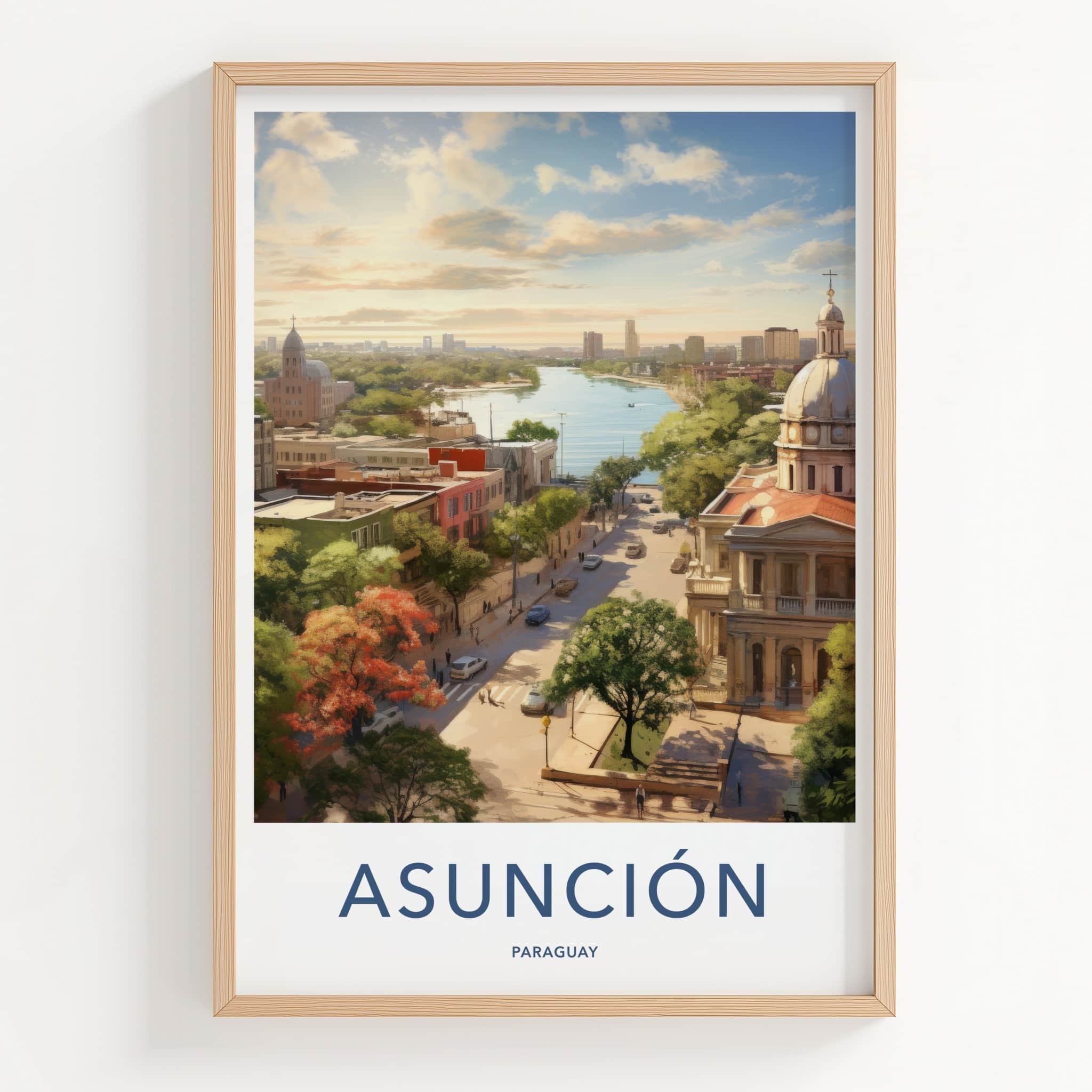 Asuncion Poster - Paraguay Travel Print - Urban River View Home Decor