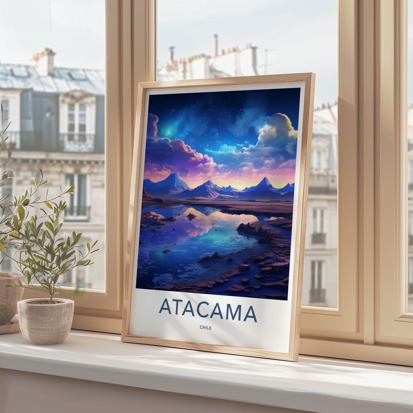 Atacama Poster - Chile Travel Art - Vibrant Sky Reflection Home Decor