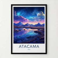 Atacama Poster - Chile Travel Art - Vibrant Sky Reflection Home Decor