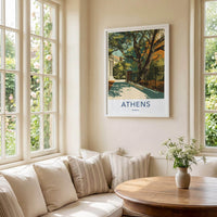 Athens Poster - Georgia Art Print - Vibrant Street Scene Home Decor