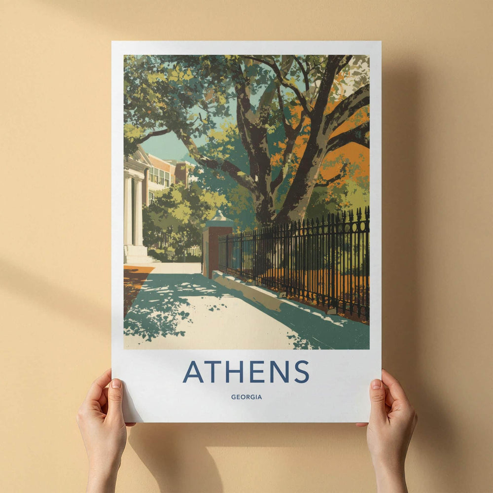 Athens Poster - Georgia Art Print - Vibrant Street Scene Home Decor