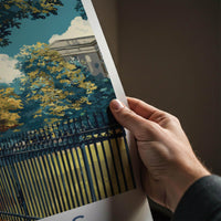 Athens Poster - Georgia Travel Art - Autumn Park Fence Home Decor