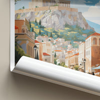 Athens Poster - Greece Framed Print - Acropolis Overlooking City Framed Decor