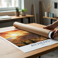 Athens Poster - Greece Framed Print - Acropolis Sunset Glow Lounge Decor