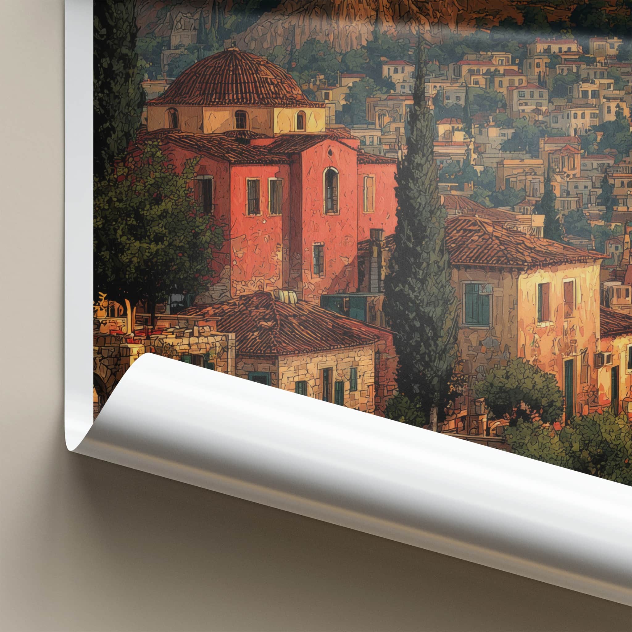 Athens Poster - Greece Travel Art - Acropolis Cityscape Home Decor
