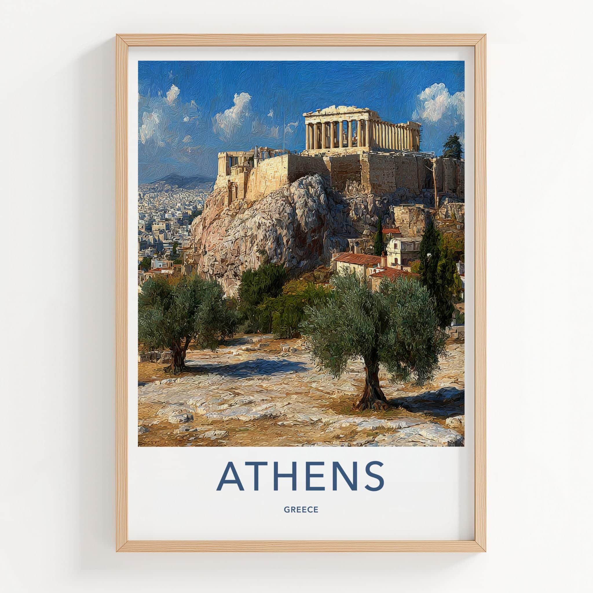 Athens Poster - Greece Travel Art - Acropolis View Wall Decor