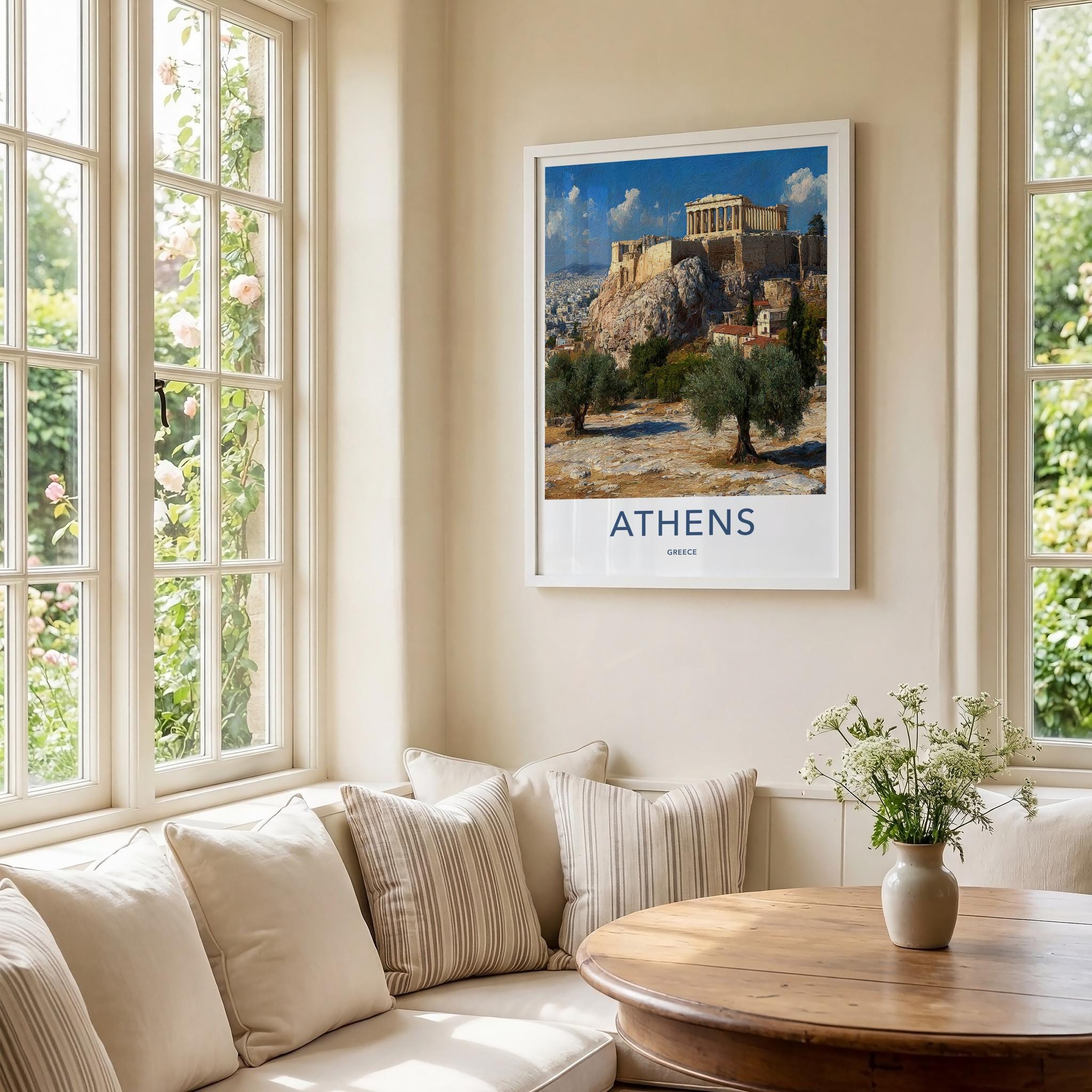 Athens Poster - Greece Travel Art - Acropolis View Wall Decor