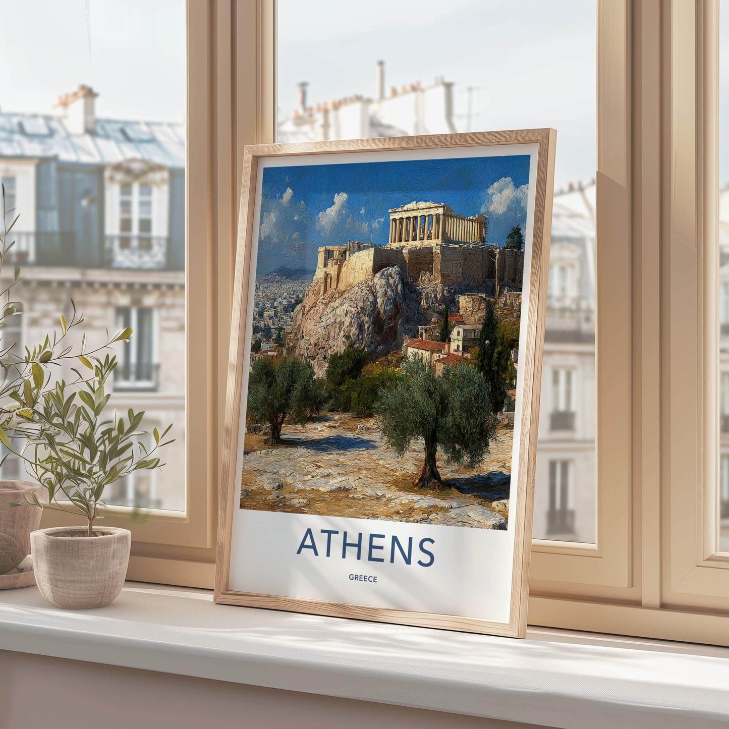 Athens Poster - Greece Travel Art - Acropolis View Wall Decor