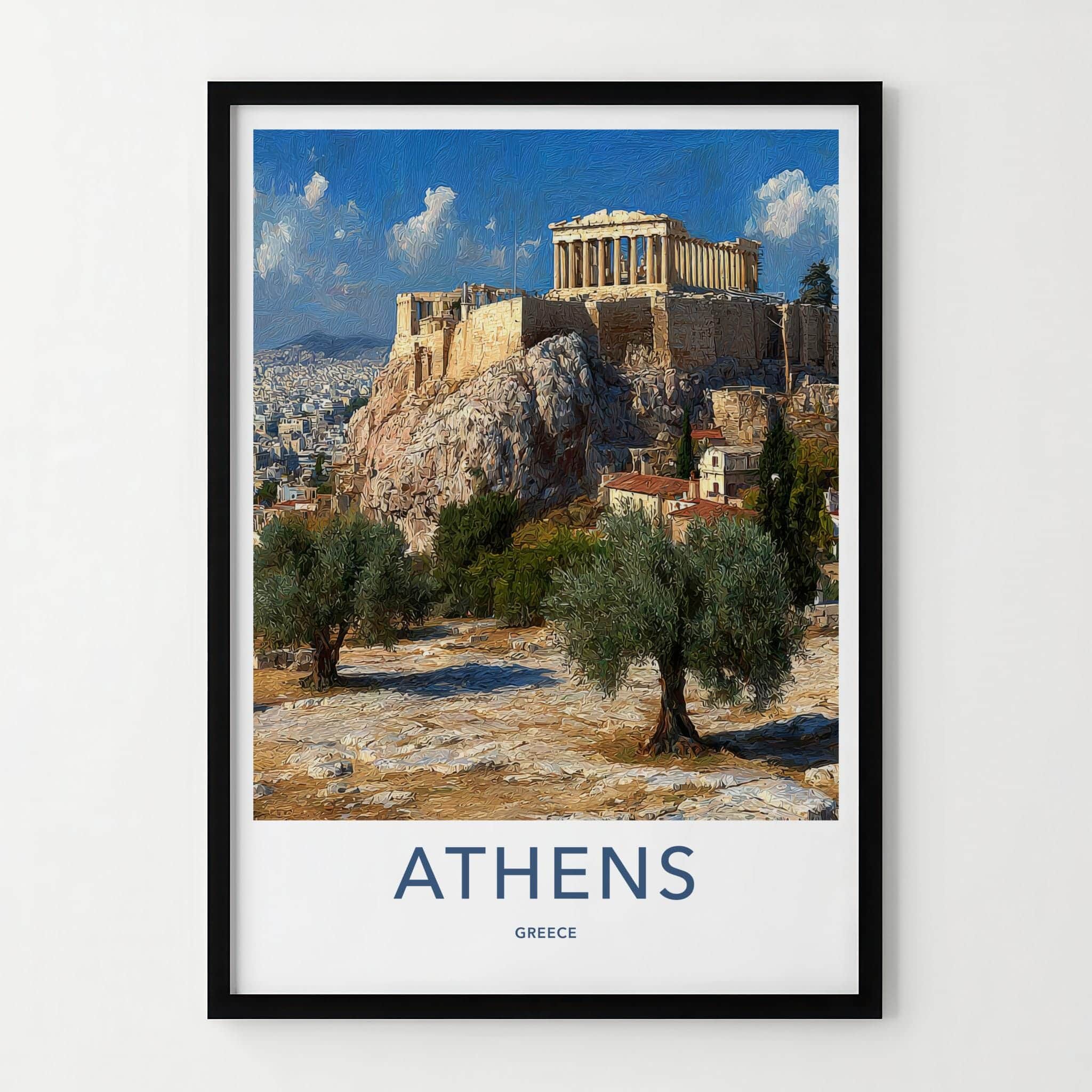 Athens Poster - Greece Travel Art - Acropolis View Wall Decor