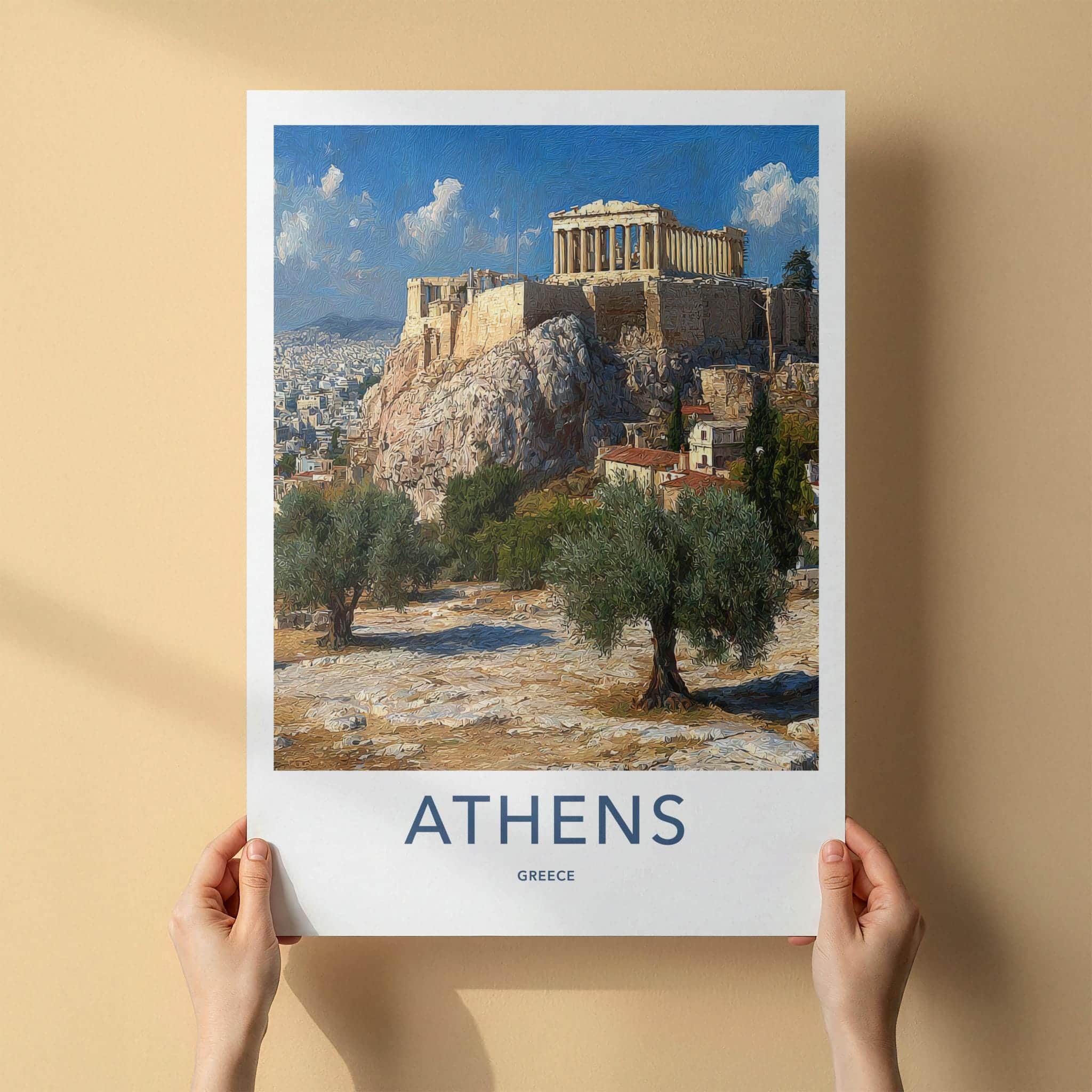 Athens Poster - Greece Travel Art - Acropolis View Wall Decor