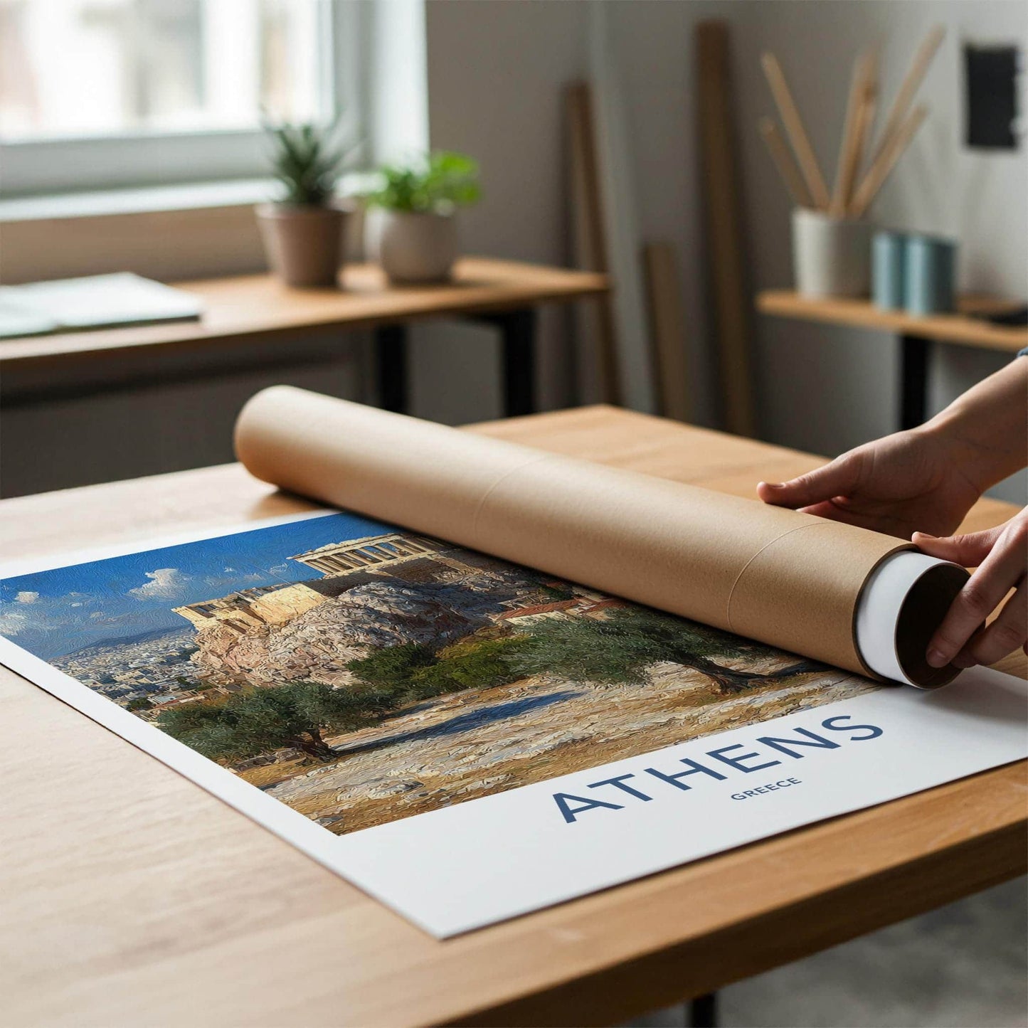 Athens Poster - Greece Travel Art - Acropolis View Wall Decor