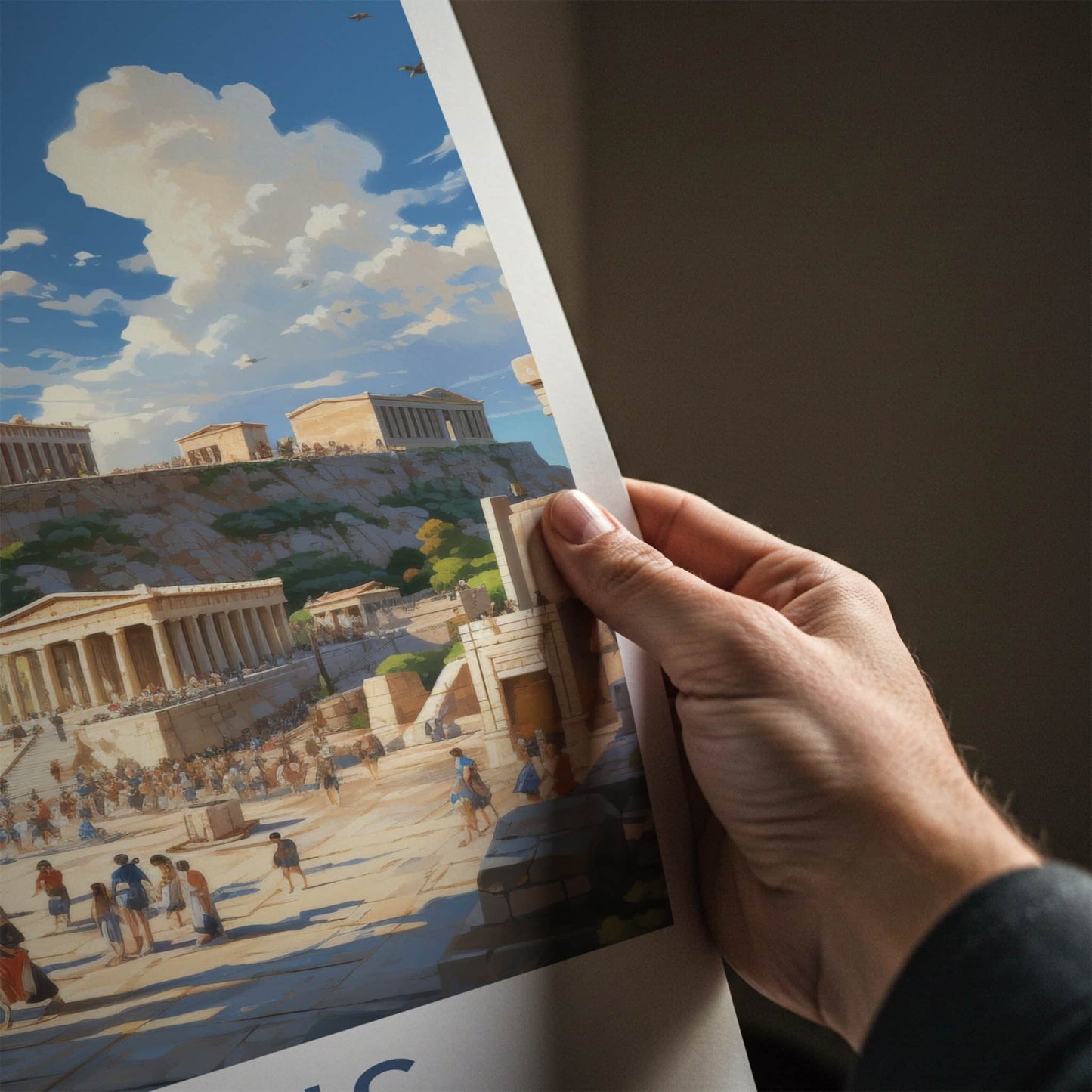 Athens Poster - Greece Travel Art - Ancient Temple Acropolis Home Decor