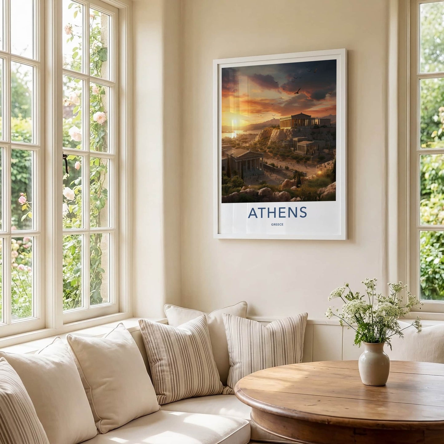 Athens Poster - Greece Wall Art - Ancient Acropolis Sunset Home Decor