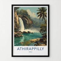 Athirappilly Poster - India Travel Art - Jungle Waterfall Home Decor
