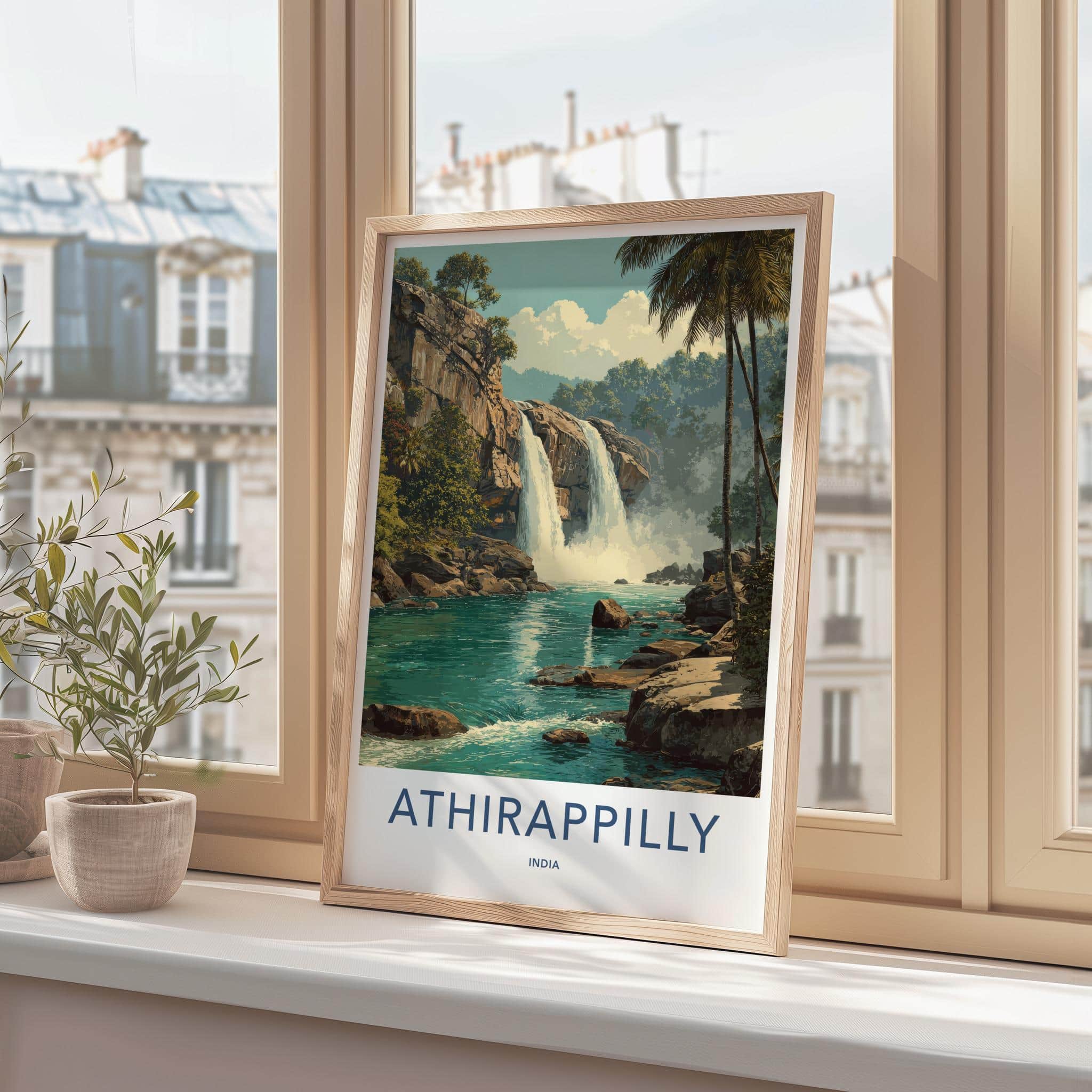 Athirappilly Poster - India Travel Art - Tropical Waterfall Wall Decor