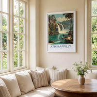 Athirappilly Poster - India Travel Art - Tropical Waterfall Wall Decor