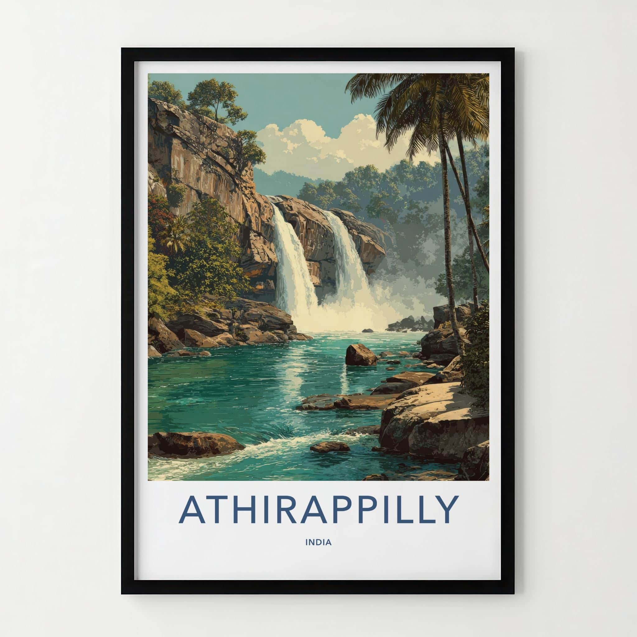 Athirappilly Poster - India Travel Art - Tropical Waterfall Wall Decor