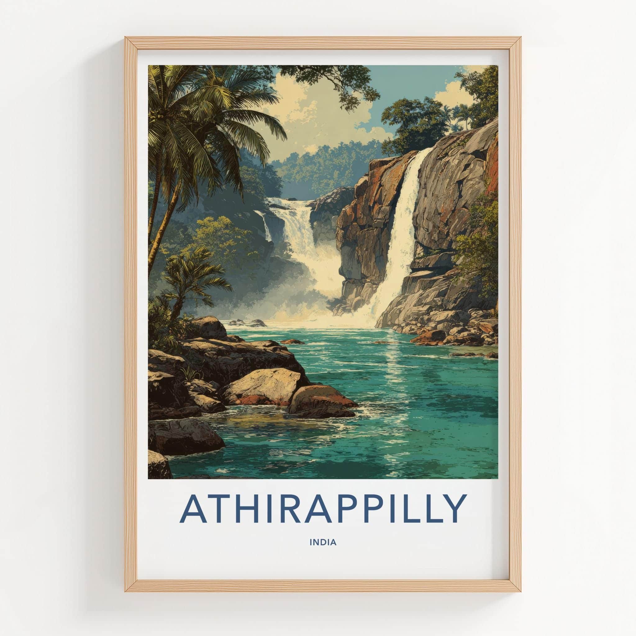 Athirappilly Poster - India Travel Print - Tropical Waterfall Wall Decor