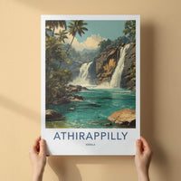 Athirappilly Poster - Kerala Travel Print - Jungle Waterfall Travel Decor