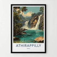 Athirappilly Poster - Kerala Travel Print - Jungle Waterfall Travel Decor