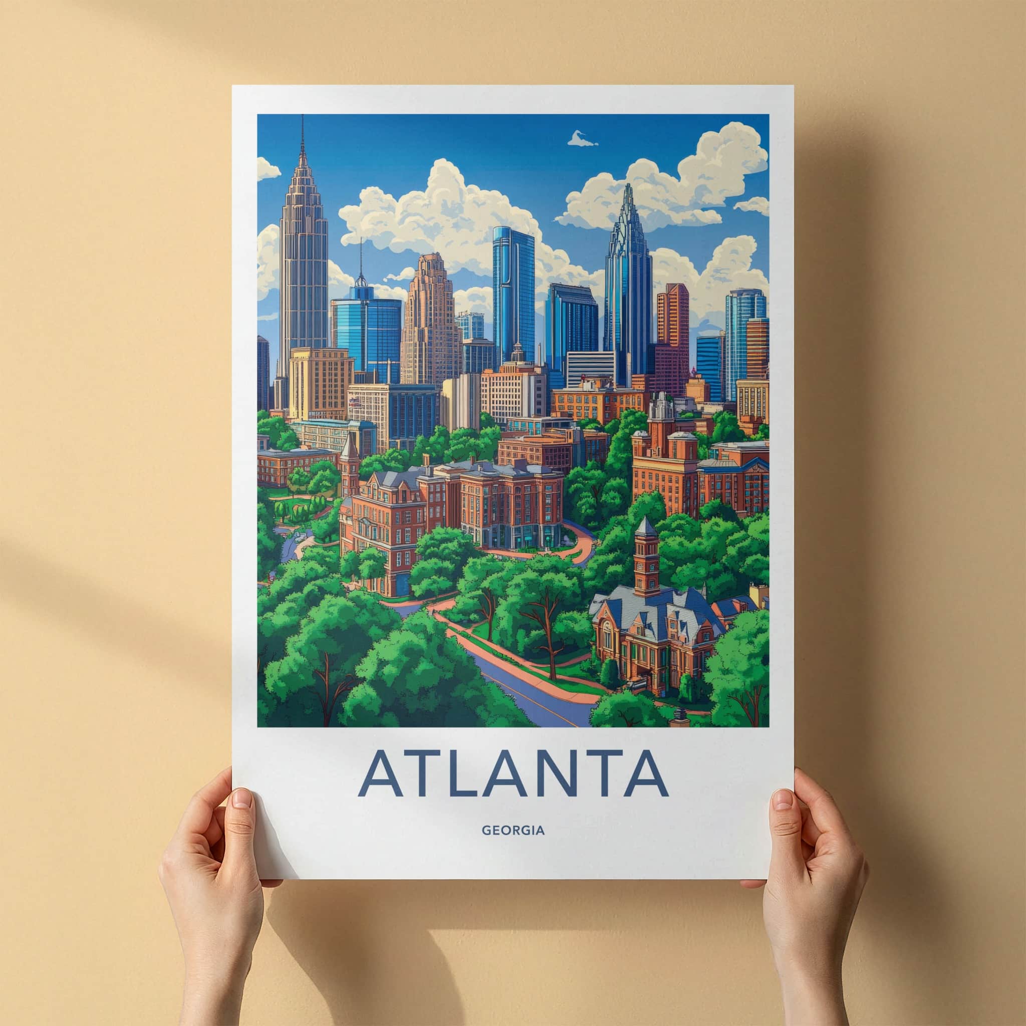 Atlanta Poster - Georgia Art Print - Lush Green Cityscape Home Decor
