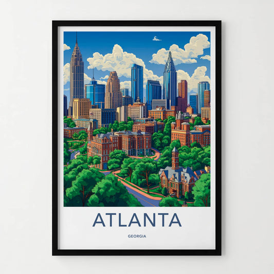 Atlanta Poster - Georgia Art Print - Lush Green Cityscape Home Decor