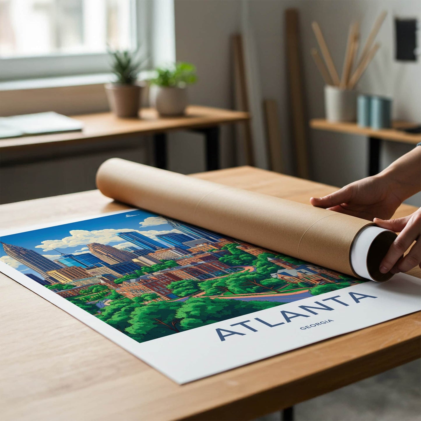 Atlanta Poster - Georgia Art Print - Lush Green Cityscape Home Decor