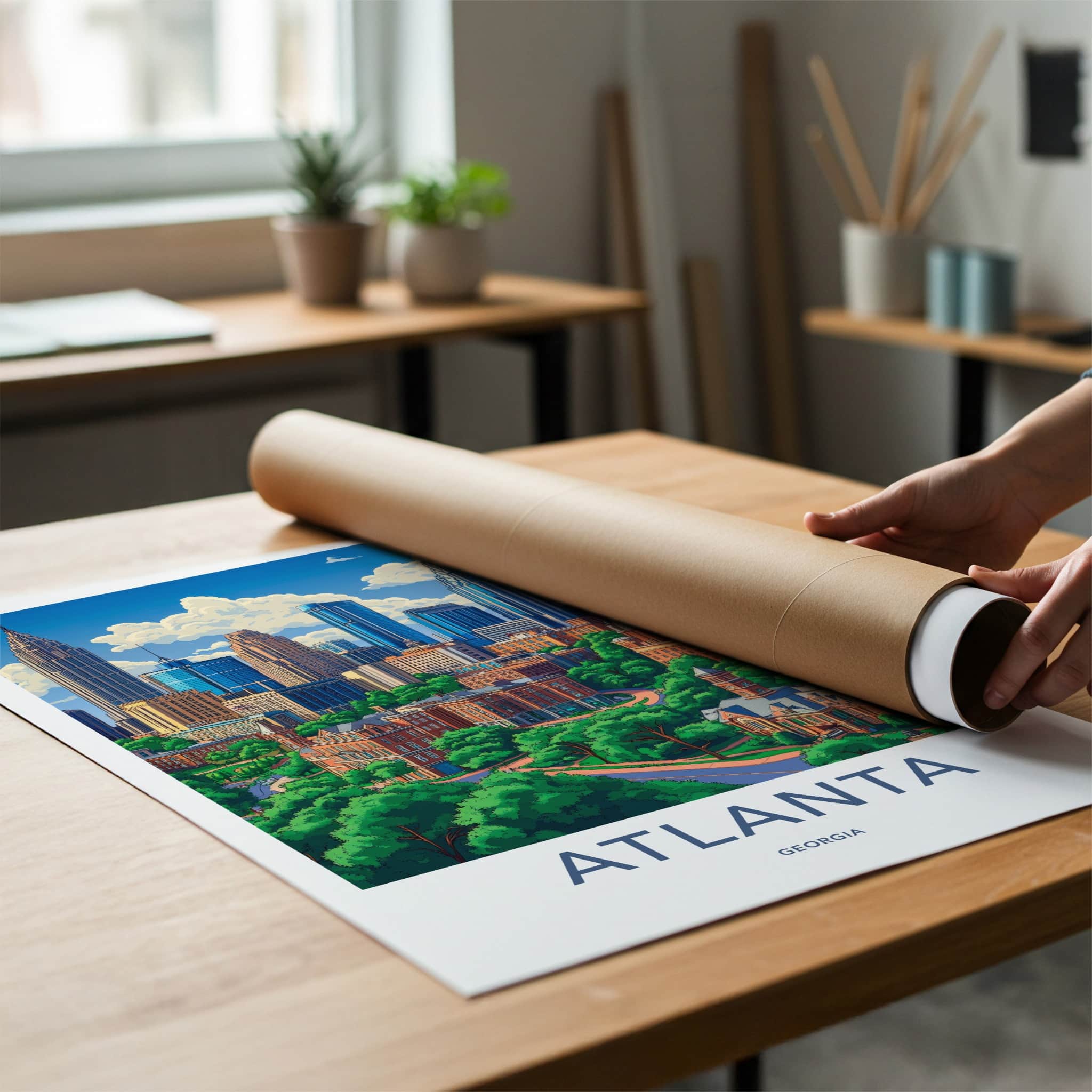 Atlanta Poster - Georgia Art Print - Lush Green Cityscape Home Decor