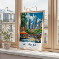 Atlanta Poster - Georgia Travel Art - Vibrant Street Market Home Decor