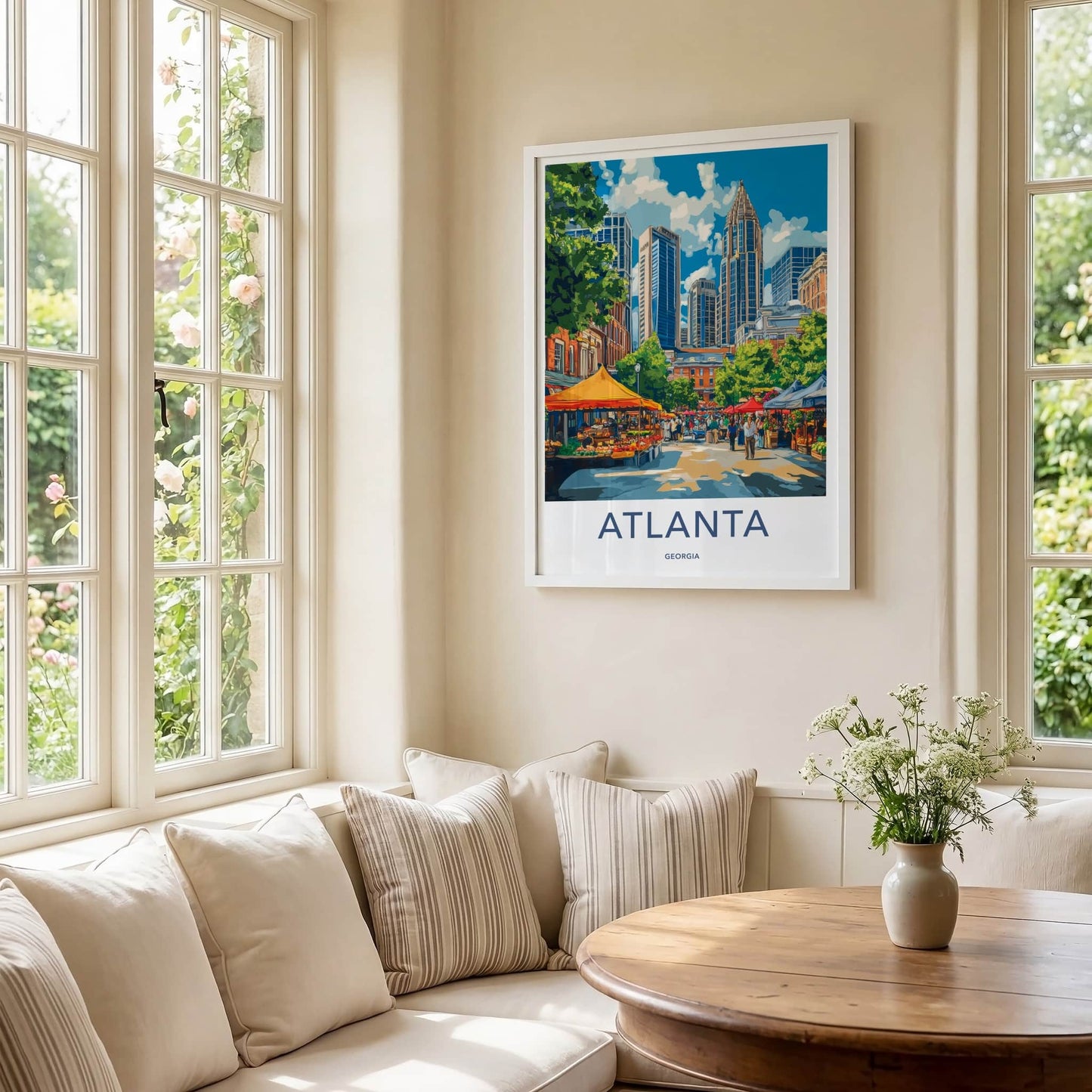 Atlanta Poster - Georgia Travel Art - Vibrant Street Market Home Decor
