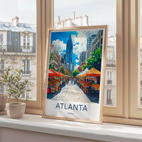 Atlanta Poster - Georgia Wall Art - Downtown Cityscape Scene Gallery Art