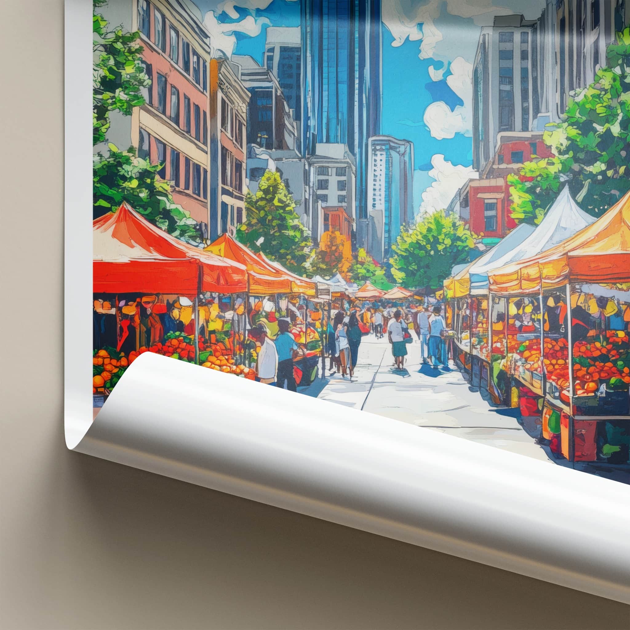 Atlanta Poster - Georgia Wall Art - Downtown Cityscape Scene Gallery Art