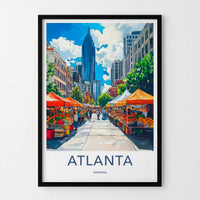 Atlanta Poster - Georgia Wall Art - Downtown Cityscape Scene Gallery Art