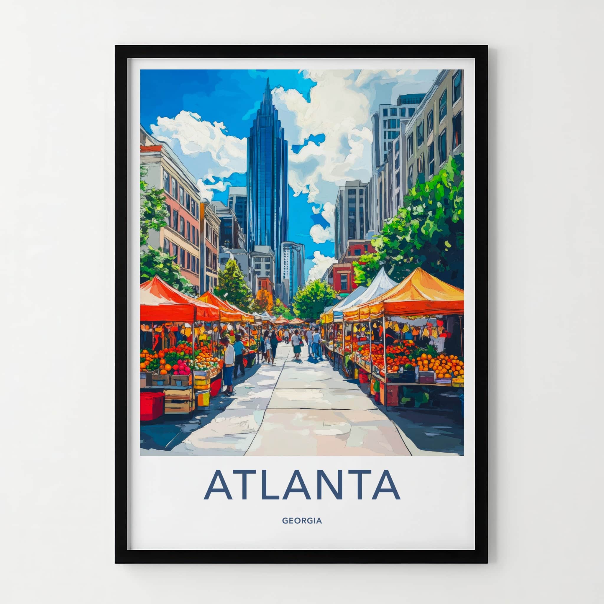 Atlanta Poster - Georgia Wall Art - Downtown Cityscape Scene Gallery Art