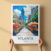 Atlanta Poster - Georgia Wall Art - Downtown Cityscape Scene Gallery Art