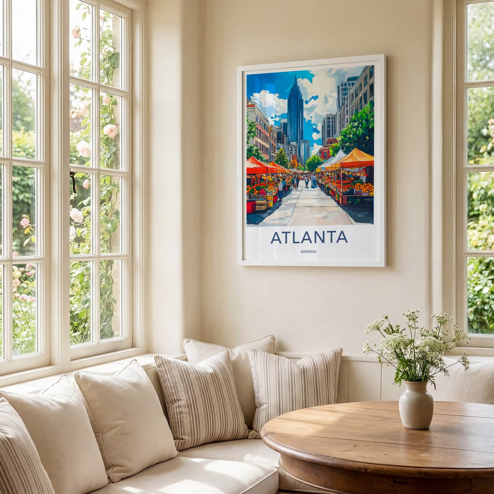 Atlanta Poster - Georgia Wall Art - Downtown Cityscape Scene Gallery Art