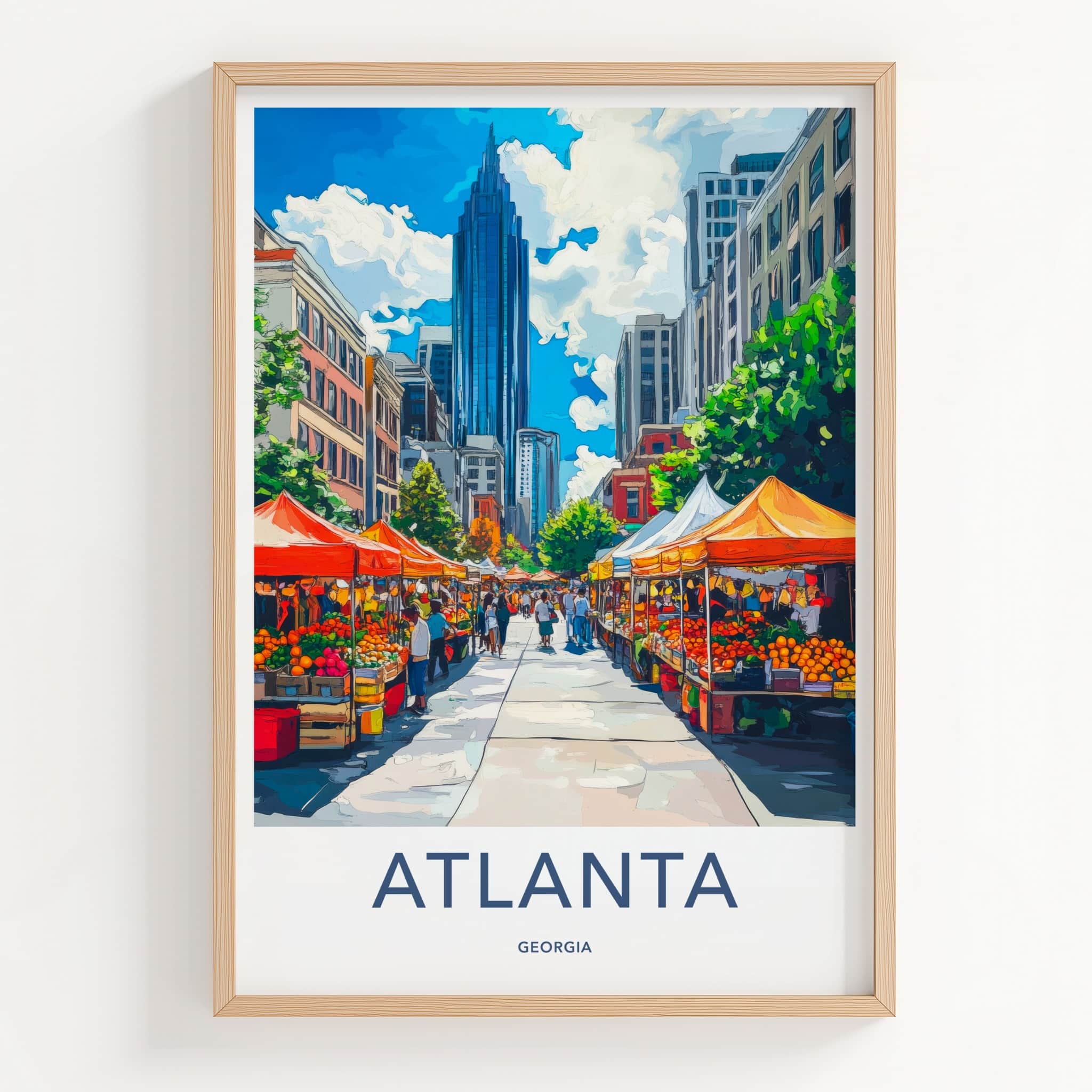 Atlanta Poster - Georgia Wall Art - Downtown Cityscape Scene Gallery Art