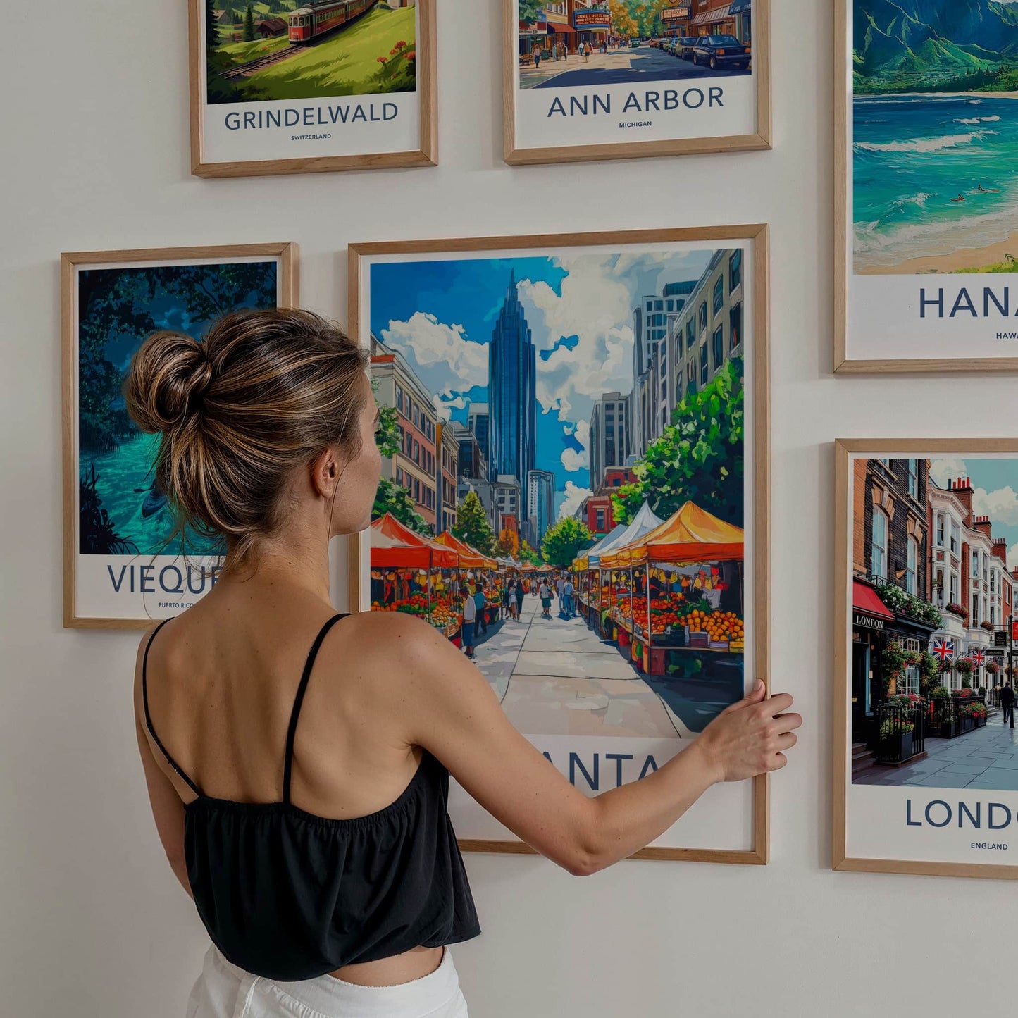 Atlanta Poster - Georgia Wall Art - Downtown Cityscape Scene Gallery Art